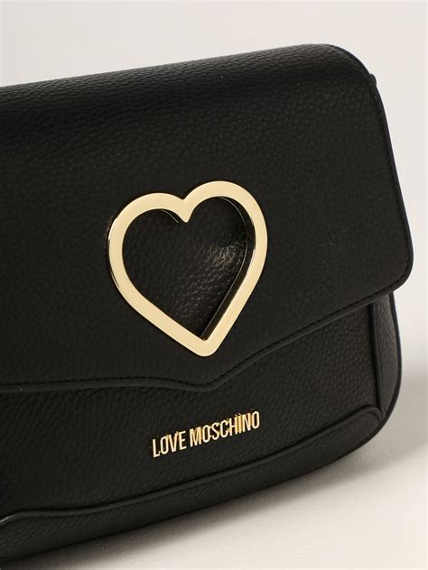 borsa moschino nera con cuore oro|Borse MOSCHINO da donna .